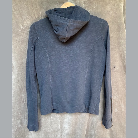 🎉Eddie Bauer Moto Style Hooded Sweatshirt Jacket, Women’s Size SM, Washed… - Picture 5 of 5